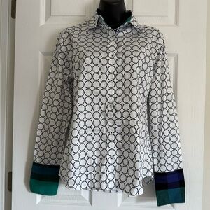 Tizzie Long Sleeve Button Up Shirt Size S Business Casual Holiday Christmas Work